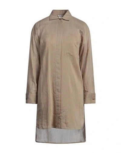 Max Mara Woman Mini Dress Beige Size 12 Cotton, Silk In Brown