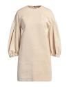Max Mara Woman Mini Dress Beige Size 6 Cotton, Polyamide In Beige