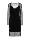 Max Mara Vezzo Short Embroidered Mesh Dress With Crystal In Black
