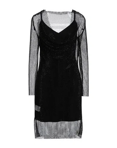 MAX MARA MAX MARA WOMAN MINI DRESS BLACK SIZE 6 POLYESTER, ELASTANE