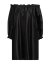 Max Mara Lepre Off-shoulder Silk And Cotton Minidress In Black