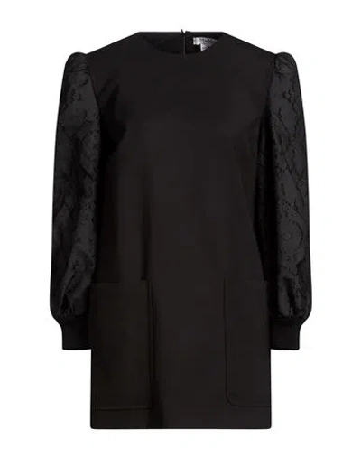 Max Mara Woman Mini Dress Black Size 8 Virgin Wool, Elastane