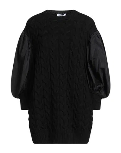 Max Mara Woman Mini Dress Black Size L Virgin Wool, Polyester, Silk