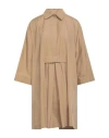 Max Mara Woman Mini Dress Camel Size 4 Cotton In Beige