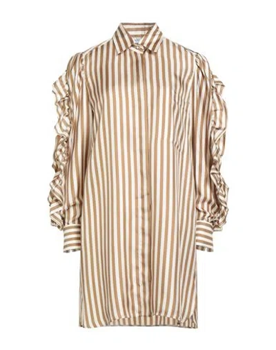 Max Mara Woman Mini Dress Camel Size 4 Silk In Multi