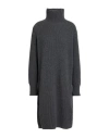 Max Mara Long-sleeved Wool Cashmere Dress In Gray