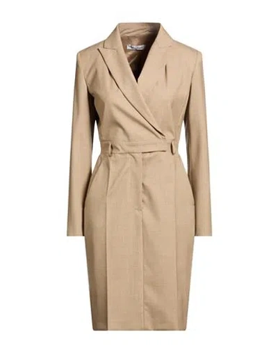 Max Mara Woman Mini Dress Khaki Size 6 Wool, Acetate, Elastane In Brown