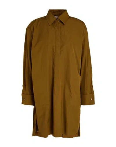 Max Mara Woman Mini Dress Military Green Size 4 Cotton In Brown