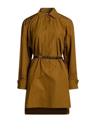 Max Mara Woman Mini Dress Military Green Size 8 Cotton In Brown