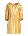 Max Mara Woman Mini Dress Mustard Size 8 Silk, Cotton In Yellow