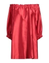 Max Mara Woman Mini Dress Red Size 6 Silk, Cotton
