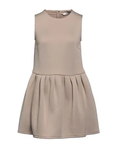 Max Mara Woman Mini Dress Sand Size 12 Polyester, Cotton, Polyamide In Beige