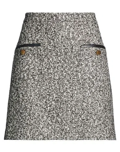 Max Mara Woman Mini Skirt Black Size 4 Virgin Wool, Polyamide In Multi