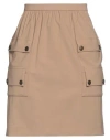 Max Mara Woman Mini Skirt Camel Size 8 Virgin Wool, Elastane In Beige