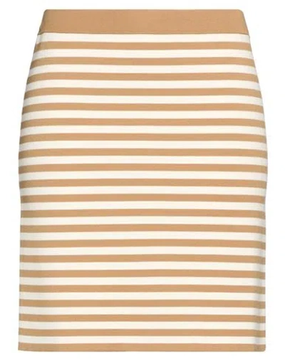 Max Mara Woman Mini Skirt Camel Size L Viscose, Polyester In Neutral