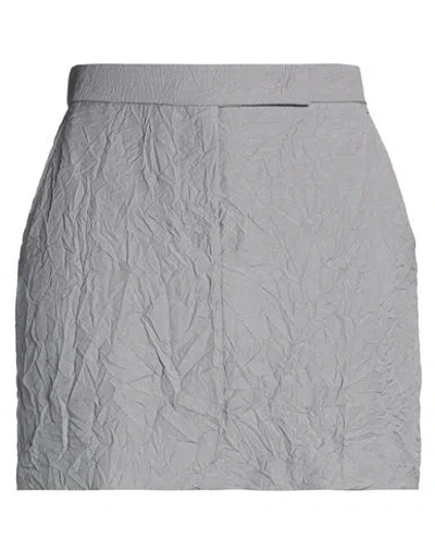 Max Mara Woman Mini Skirt Grey Size 10 Virgin Wool In Gray
