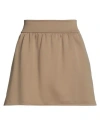 Max Mara Woman Mini Skirt Khaki Size 8 Polyamide, Cotton In Brown