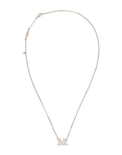 Max Mara Woman Necklace Platinum Size - Metal, Glass In Grey