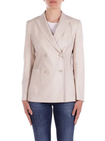 Max Mara Woman Nervous Jacket 011 Jacket Canvas Pure Wool Oats In Transparent