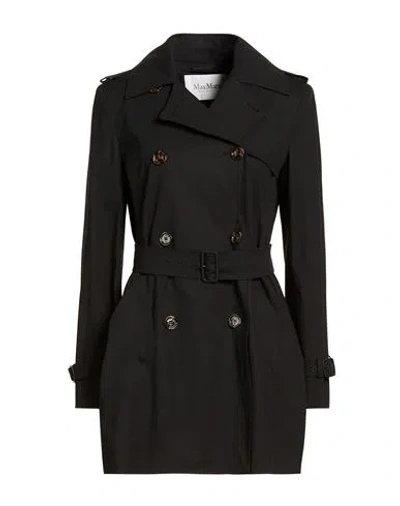 Max Mara Woman Overcoat & Trench Coat Black Size 0 Cotton, Elastane
