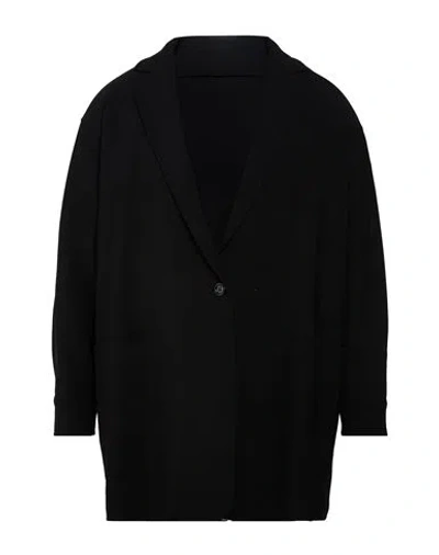 Max Mara Woman Overcoat & Trench Coat Black Size 8 Virgin Wool, Elastane