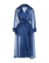 Max Mara Woman Overcoat Blue Size 4 Silk In Blue