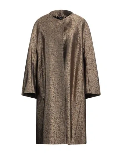 Max Mara Woman Overcoat & Trench Coat Bronze Size 10 Polyester, Polyamide In Gold