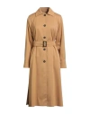 Max Mara Woman Overcoat & Trench Coat Camel Size 12 Cotton In Brown