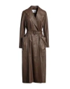 Max Mara Plain Colour Overcoats In Brown