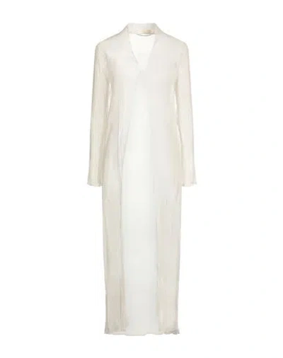 Max Mara Woman Overcoat & Trench Coat Ivory Size 16 Silk In Multi