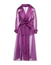 Max Mara Woman Overcoat Purple Size 8 Silk