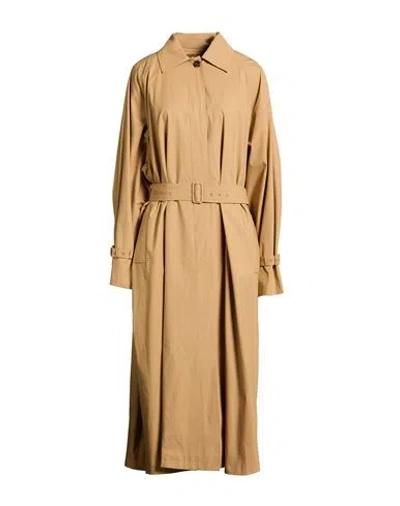 Max Mara Woman Overcoat & Trench Coat Sand Size 10 Cotton, Elastane In Brown