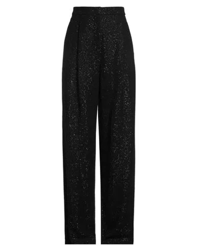MAX MARA MAX MARA WOMAN PANTS BLACK SIZE 12 VISCOSE, POLYAMIDE, WOOL, POLYESTER, ELASTANE