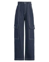 Max Mara Woman Pants Blue Size S Cotton, Polyester, Elastane In Blue
