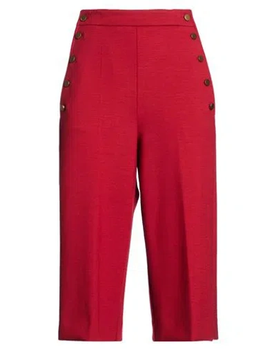 Max Mara Woman Pants Brick Size 4 Wool, Lyocell, Polyamide, Elastane, Polyester In Red