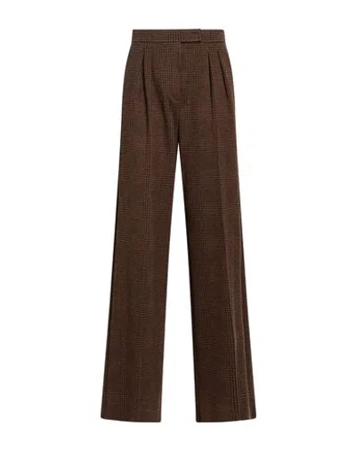 Max Mara Woman Pants Brown Size 6 Cotton, Wool, Polyester