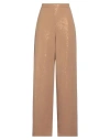 Max Mara Woman Pants Camel Size 14 Polyester In Beige