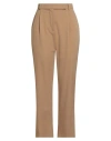 Max Mara Woman Pants Camel Size 8 Virgin Wool, Elastane In Sand