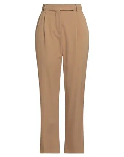 Max Mara Woman Pants Camel Size 8 Virgin Wool, Elastane In Sand