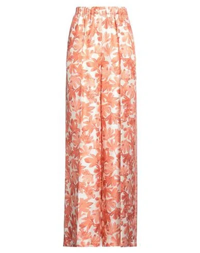Max Mara Woman Pants Coral Size 10 Silk In Red
