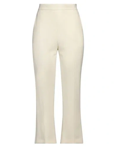 Max Mara Woman Pants Cream Size 10 Virgin Wool, Elastane In White