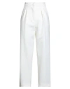 Max Mara Woman Pants Cream Size 6 Virgin Wool, Elastane In White