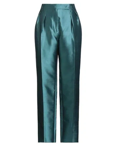 Max Mara Woman Pants Deep Teal Size 10 Silk, Cotton In Green