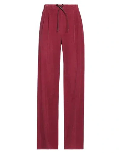Max Mara Woman Pants Garnet Size 8 Cotton, Cashmere In Red