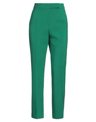 Max Mara Woman Pants Green Size 2 Virgin Wool, Elastane In Green
