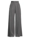 Max Mara First Shearing Wool Striped Casual Pants In Gray