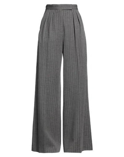 MAX MARA MAX MARA WOMAN PANTS GREY SIZE 12 VIRGIN WOOL, VISCOSE