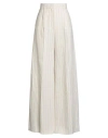 Max Mara Woman Pants Ivory Size 10 Linen, Cotton In White
