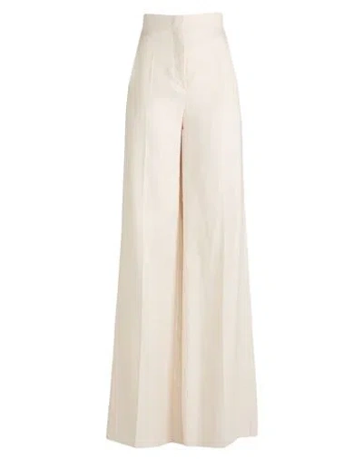 Max Mara Sequoia Linen Wide Pants In Light Beige