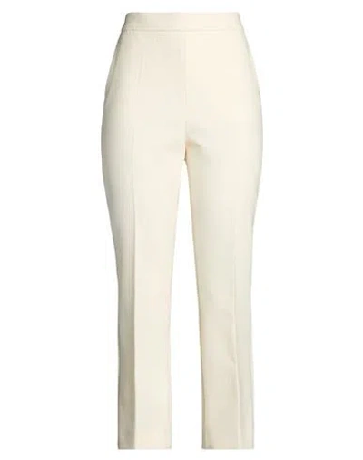 Max Mara Woman Pants Ivory Size 10 Virgin Wool, Elastane In Neutral